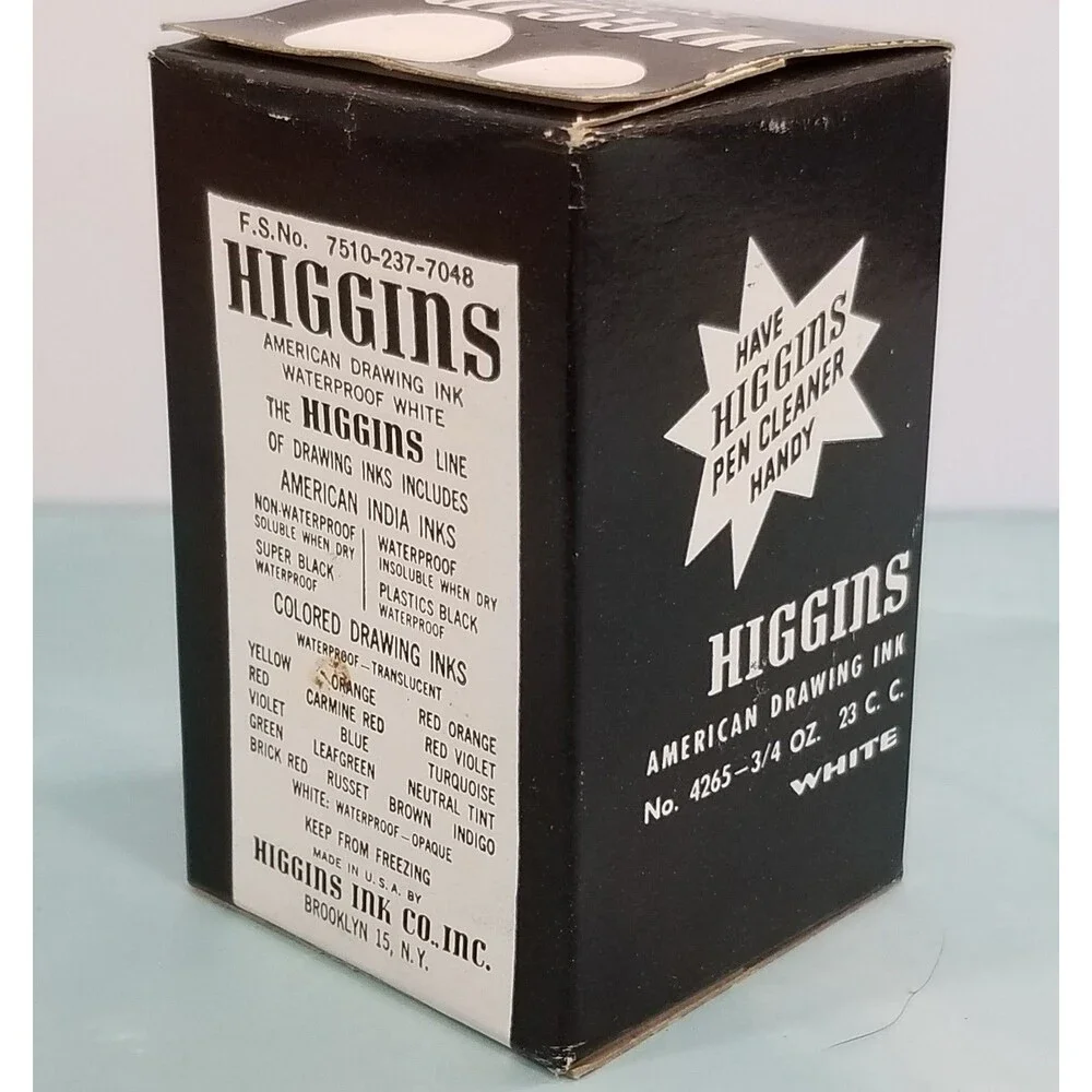 NOS Sealed Higgins American Drawing Ink No. 4265 White